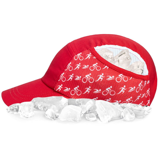 Red Triathlon Ice Hat