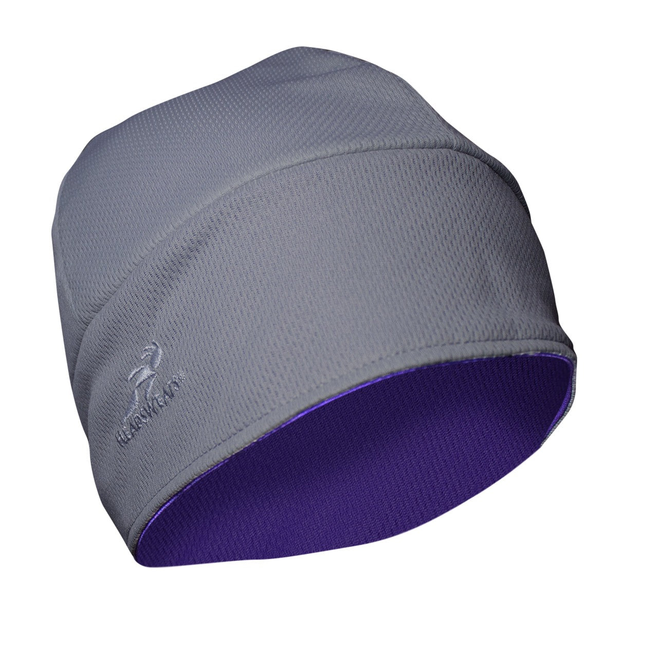 Purple and Silver Reversible Knit Beanie